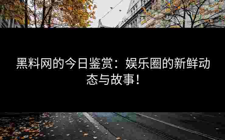 黑料网的今日鉴赏：娱乐圈的新鲜动态与故事！