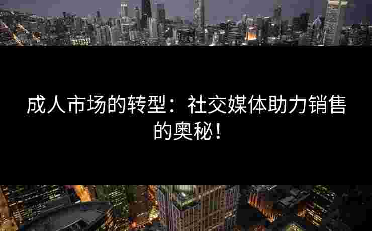 成人市场的转型：社交媒体助力销售的奥秘！